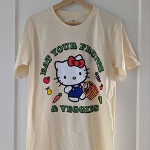 BNWT Hello Kitty Eat Your Fruits & Veggies Cotton T-Shirt - Size Small